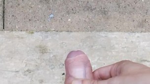 Uncut British Teen Wanks And Cums Outdoors Again