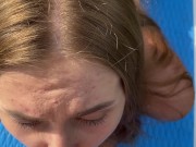 Real meeting at the lake, people saw us cum on our face 7/16