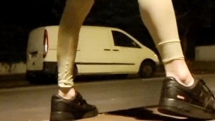 Massive Horse Dildo in my ass outside