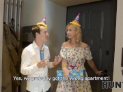 HUNT4K. Man bangs honey in ass and pays her boyfriend for anal fun 2/16