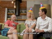 HUNT4K. Man bangs honey in ass and pays her boyfriend for anal fun 4/16