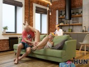 HUNT4K. Man bangs honey in ass and pays her boyfriend for anal fun 8/16