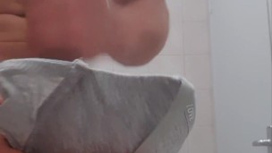 Caught jerkoff to mother inlaw bra, then creampie