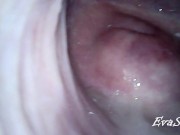 take a look inside my submissive wife's pussy before and after sex 16/16