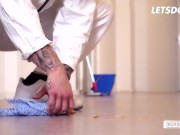 Sexy Chick Fit XXX Sandy Is In For Some Quick Fuck With The Cleaning Guy - LETSDOEIT 3/16