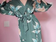 Green Lingerie Striptease & Fingering Myself 1/16