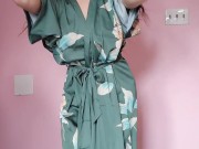 Green Lingerie Striptease & Fingering Myself 2/16