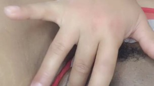My creamy pussy very close so you can see her ejaculating, full of pleasure