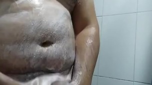My hot cock in the shower playing with soap