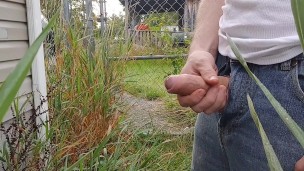 Uncut Cock Pissing Outside in PUBLIC -UncutAtNight-