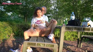 Wife fingerfucked in public asshole