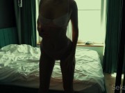 Neighbor came to show her bathrobe 1/16