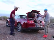 Naughty Peasant Girl Alexis Crystal Sucks Off Two Strangers During Outdoor Sex Session 16/16