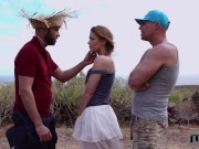 Naughty Peasant Girl Alexis Crystal Sucks Off Two Strangers During Outdoor Sex Session 9/16