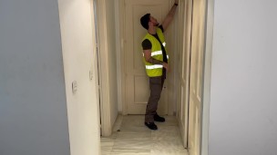 Builder bully coworker boot domination
