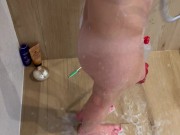 I jerk off watching her in the shower and I cum for the 5th time today on her buttocks 5/16