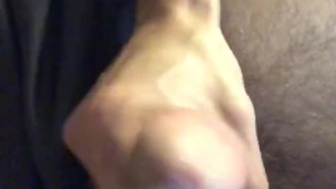 Young stud milking his cock after edging