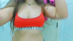 Just a girl enjoying touching herself quick