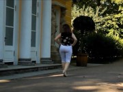 Public ass in white leggings 11/16