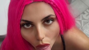 Nurse Gives a Blowjob in the Bathroom Facial Cum on Glasses - Jenny Pink