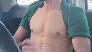 Jerking off in the parking after the hot teacher has been watching it for her all day in class