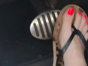 Hard driving (flipflops then kick em off & drive barefoot 6/16