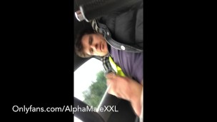 British Builder Wank In Car