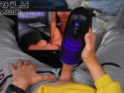 Guy Jerks Off With the Help of an XONE Interactive Masturbator Making His Big Dick so Hard and Cum 10/16