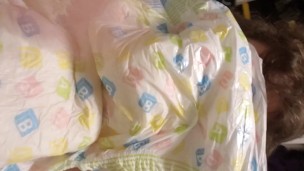 chubby bear huffs his diaper and jerks off