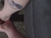 Footjob with fat long dildo 1/16