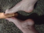 Footjob with fat long dildo 12/16