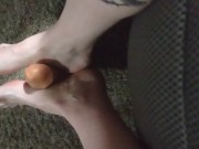 Footjob with fat long dildo 4/16