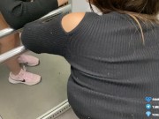 Stuck in an elevator with an excited neighbor. I gave him a blowjob and he fucked me in the pussy 16/16