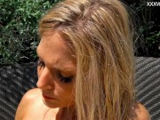 Blonde hot pornstar babe Candee by the pool 5/16