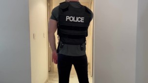 CRUSHED BY UNAWARE GIANT COP AFTER SELF SHRINKING