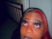 GoldenEbonii Opening Her Mouth Wide To Drink My Piss 💦 2/16