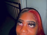 GoldenEbonii Opening Her Mouth Wide To Drink My Piss 💦 3/16