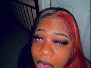 GoldenEbonii Opening Her Mouth Wide To Drink My Piss 💦 4/16