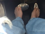 Driving with jeans over my nylons 15/16
