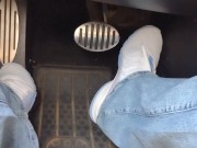 Driving with jeans over my nylons 2/16