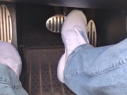 Driving with jeans over my nylons 3/16