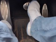 Driving with jeans over my nylons 4/16
