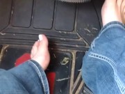 Driving to the store in a big truck & going inside and going home barefoot 7/16