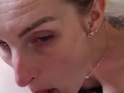 she jerks me off with her little tits to make me cum while watching a porn movie 10/16