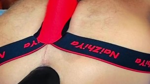 Twink gets Big Black Dildo 🍆 in his jocked ass 🍑