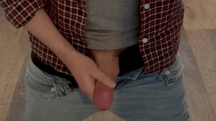 Feeling myself jerking my thick cock in the mirror
