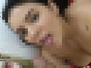 Hermanastra pidió un masaje y termino con sexo duro y el semen en sus tetas perfectas