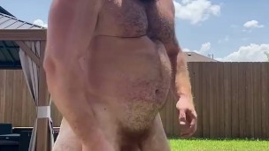 Hung Hairy Thick Bodybuilder Pisses Outside While Flexing OnlyfansBeefBeast Beefy Musclebear Peeing