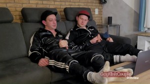 Watching porn and jerking together