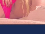 Pussy rubbing under pink panties with cute sneakers and feet teasing! 1/16